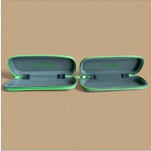 Lot of two KILTER by Altair Zippered Hardshell Glasses Case Gray w/Green Zipper